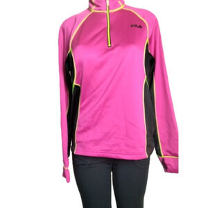 FILA sports pink training pullover long sleeve top size large